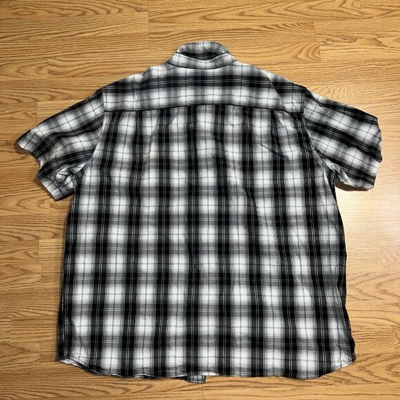 Carhartt Shirt Mens XXL Black Plaid Essential Relaxed Button Down Short Sleeve - Picture 5 of 6
